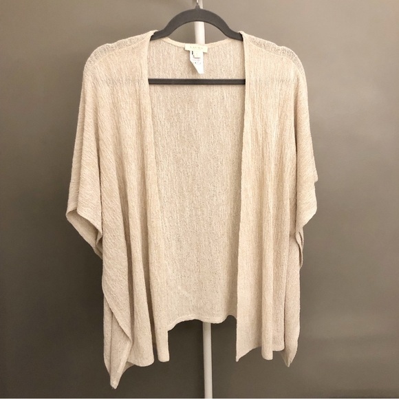 LAURA Petites Oversized Knitted Minimalist Beige Slouchy Kimono Blouse Cardigan. - Picture 1 of 12